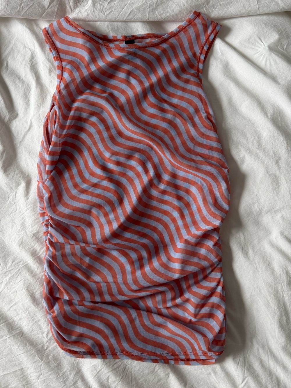 bond-eye swim ruched mesh shirt